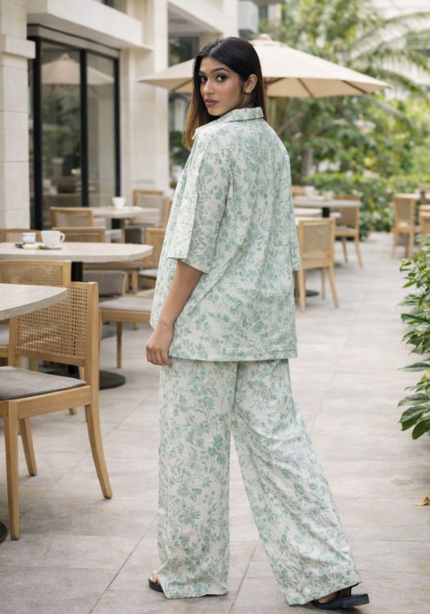 HEILI PRINTED HIGH LOW BLOUSE 